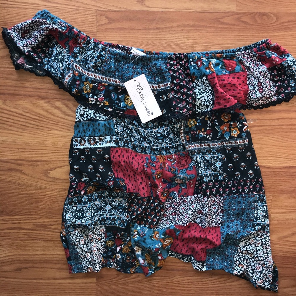 Sleeveless Off Shoulders Floral Top